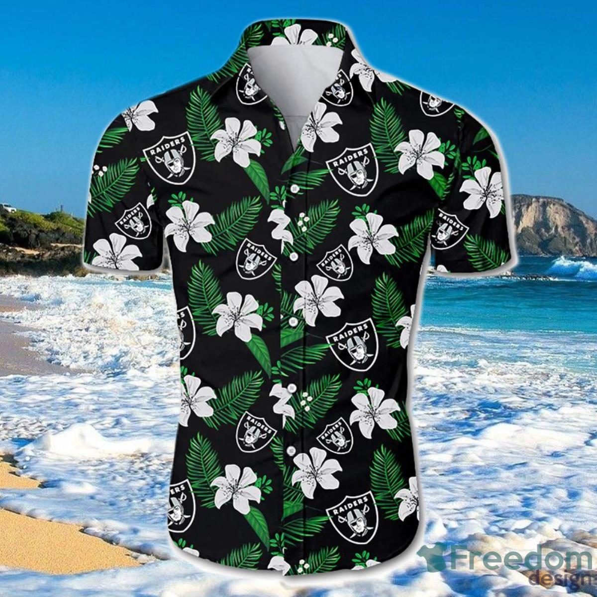 Las Vegas Raiders Hawaiian Shirt Floral For Men And Women Product Photo 1