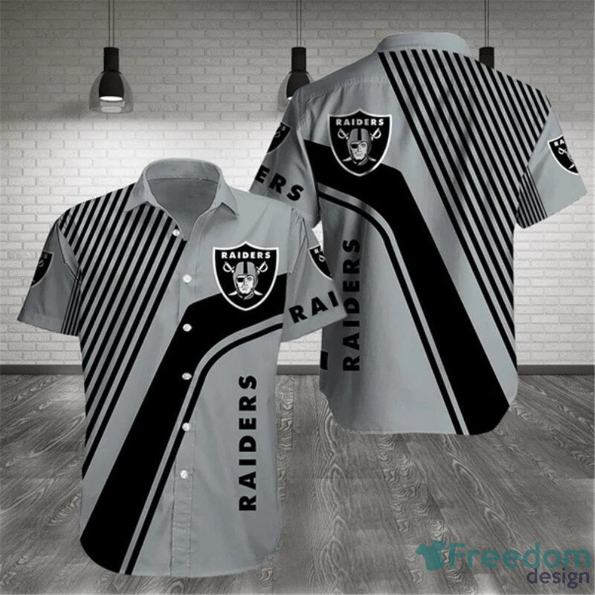 Las Vegas Raiders Hawaiian Shirt Pattern Stripe For Fan Product Photo 1