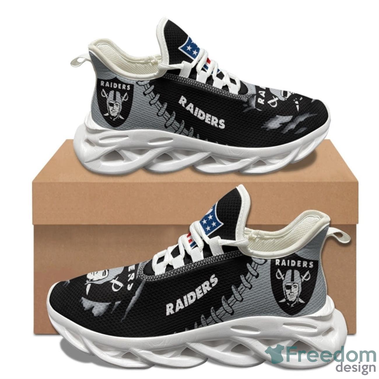 Las Vegas Raiders NFL Max Soul Sneakers Running Shoes Product Photo 2