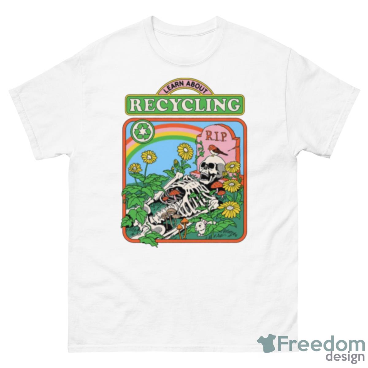 Learn About Recycling Rip Skeleton Retro Shirt - 500 Men’s Classic Tee Gildan