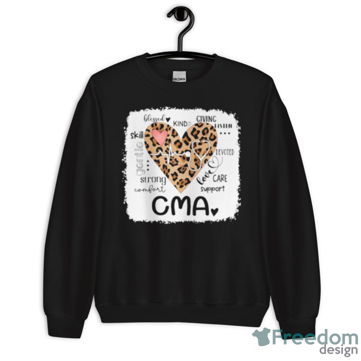 Leopard Heart Design With Bleach CMA Shirt - Unisex Crewneck Sweatshirt