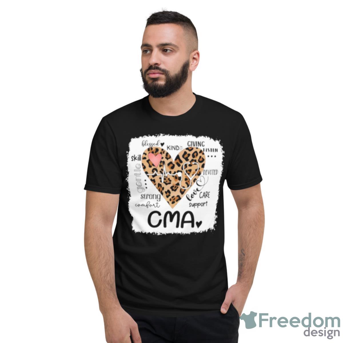 Leopard Heart Design With Bleach CMA Shirt - Short Sleeve T-Shirt