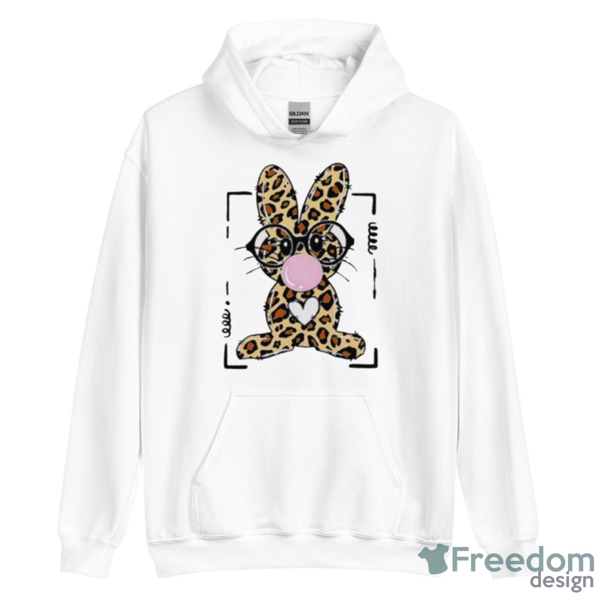 Leopard Rabbit Bunny Blowing Bubble Gum Easter Day Shirt image Leopard Rabbit Bunny Blowing Bubble Gum Easter Day Shirt - Unisex Heavy Blend Hooded Sweatshirt