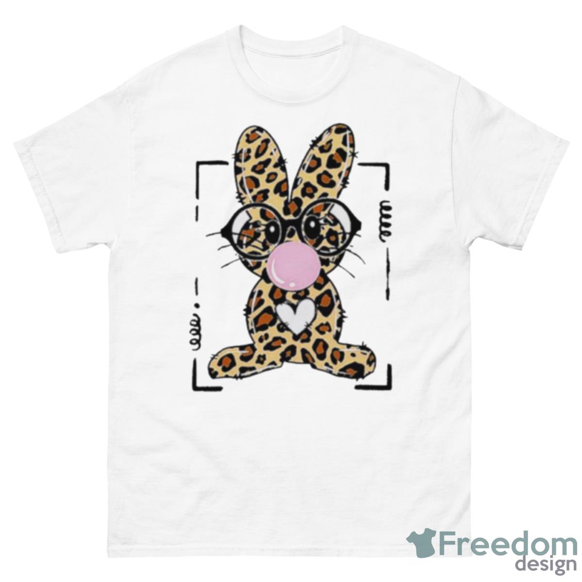 Leopard Rabbit Bunny Blowing Bubble Gum Easter Day Shirt - 500 Men’s Classic Tee Gildan