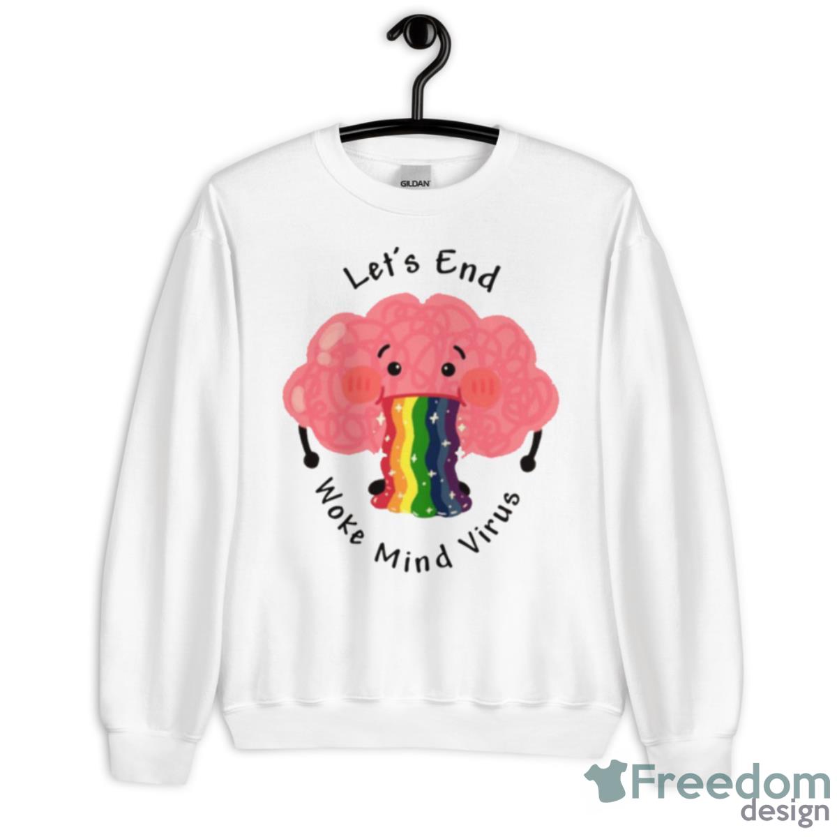 Let’s End Woke Mind Virus Brain Spitting Out Rainbow Shirt - Unisex Heavy Blend Crewneck Sweatshirt