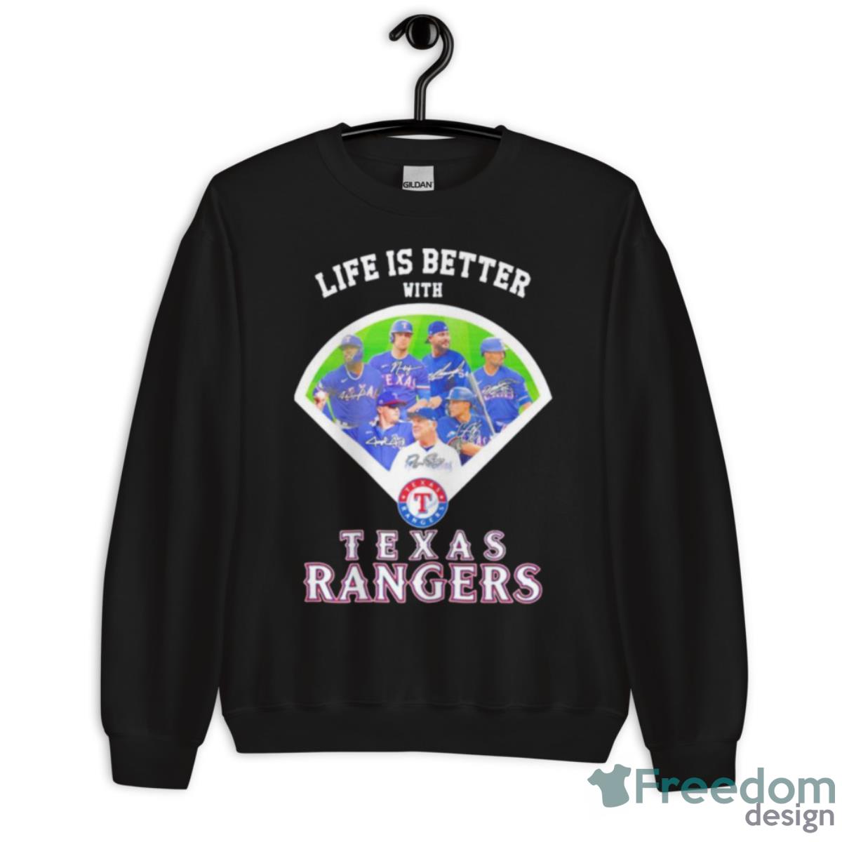 Life Is Better With Texas Rangers Signature Shirt - Unisex Crewneck Sweatshirt Life Is Better With Texas Rangers Signature Shirt - Unisex Crewneck Sweatshirt