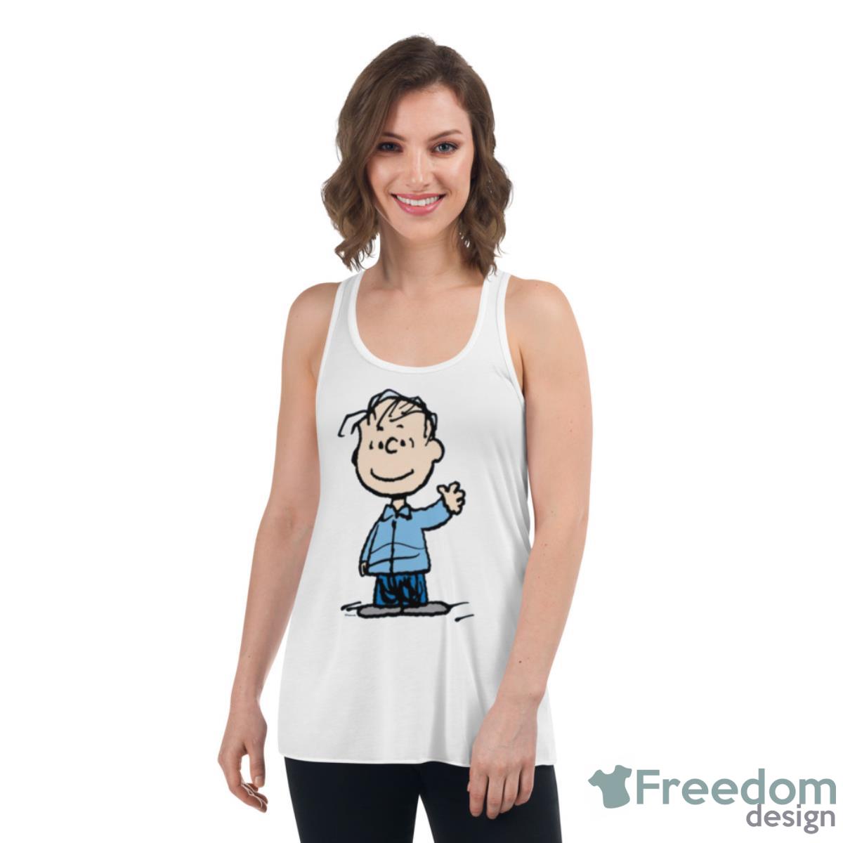 Linus Waving Peanuts Shirt - Womens Flowy Racerback Tank Linus Waving Peanuts Shirt - Womens Flowy Racerback Tank