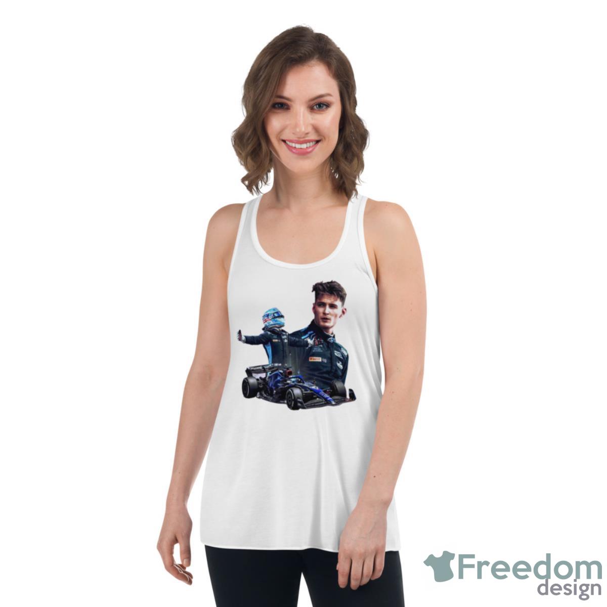 Logan Sargeant Illustration Formula One Shirt - Womens Flowy Racerback Tank Logan Sargeant Illustration Formula One Shirt - Womens Flowy Racerback Tank