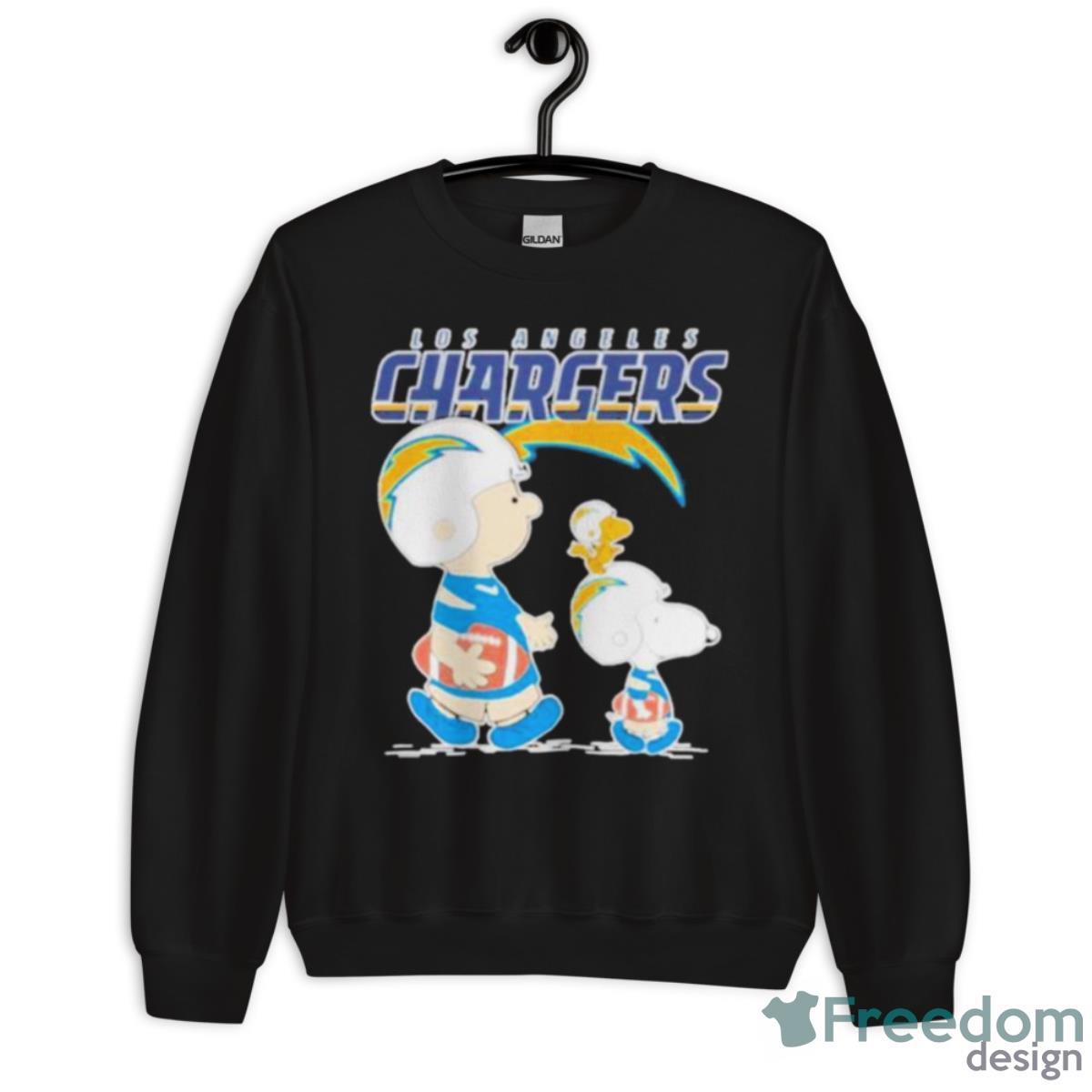 Los Angeles Chargers Snoopy Plays The Football Game Shirt - Unisex Crewneck Sweatshirt