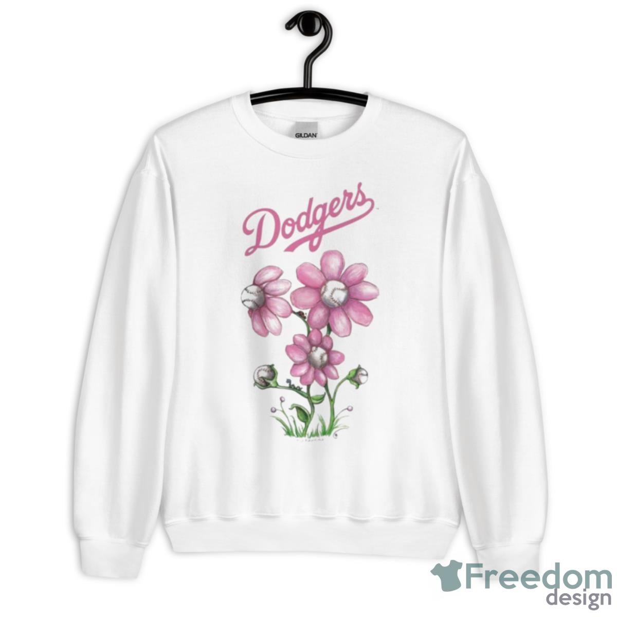 Los Angeles Dodgers Blooming Baseballs Shirt - Unisex Heavy Blend Crewneck Sweatshirt