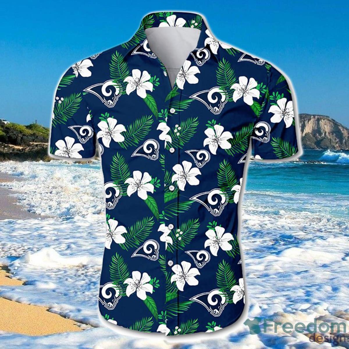 Los Angeles Rams Team Men And Women Short Sleeve Flower Hawaiian