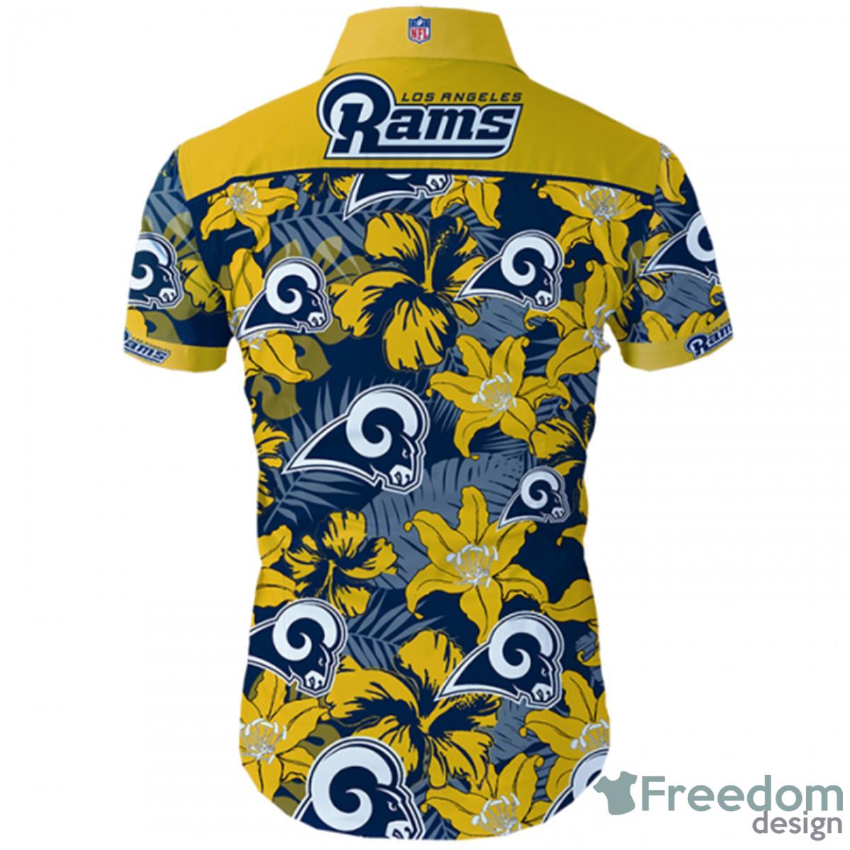 Los Angeles Rams NFL Hawaiian Shirt Short Sleeve Big Logo - Freedomdesign