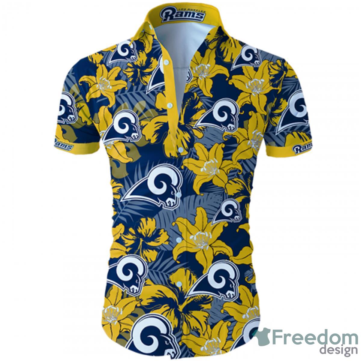 Los Angeles Rams Hawaiian Shirt Tropical Flower Short Sleeve Product Photo 1