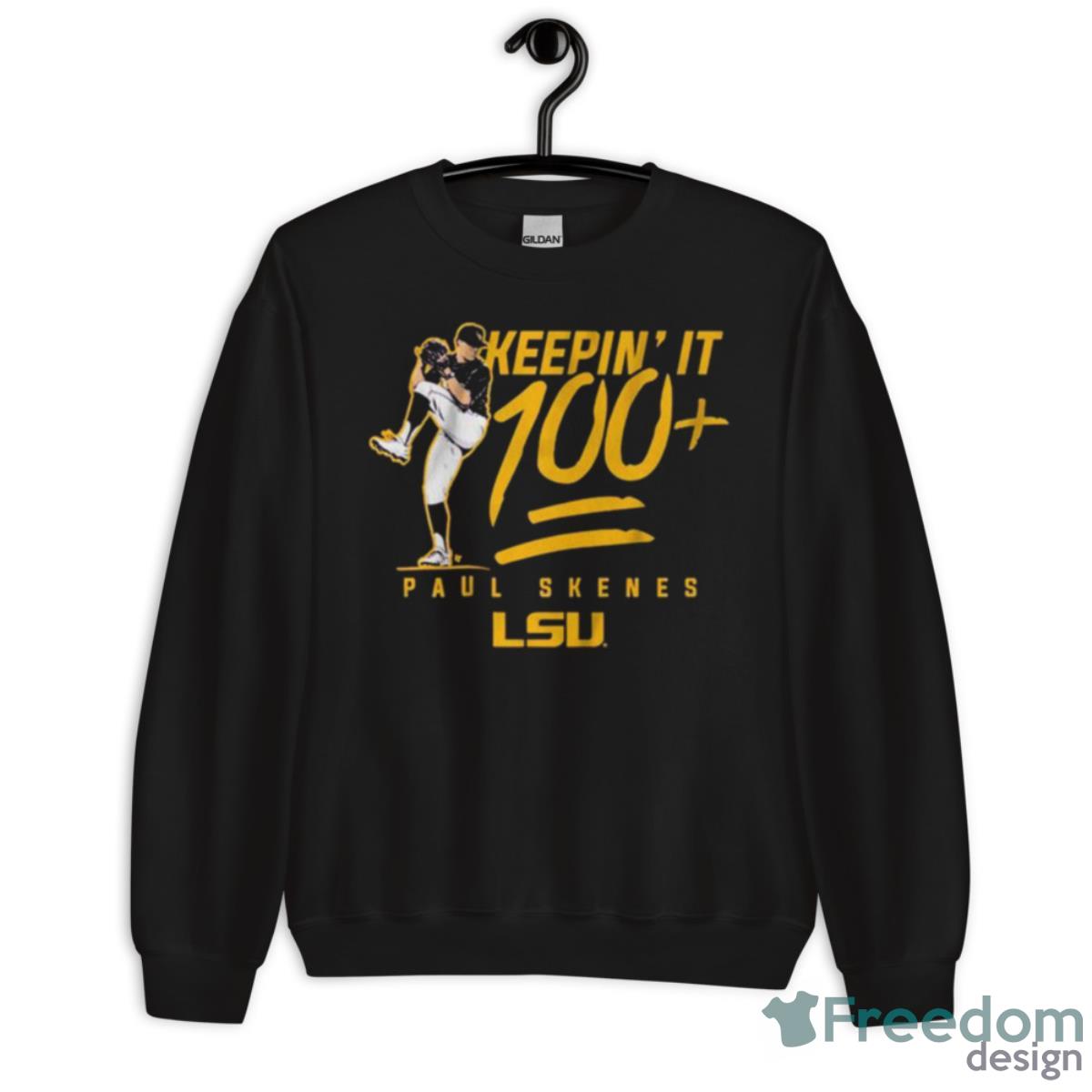 LSU Baseball Paul Skenes Keepin’ It 100+ Shirt - Unisex Crewneck Sweatshirt