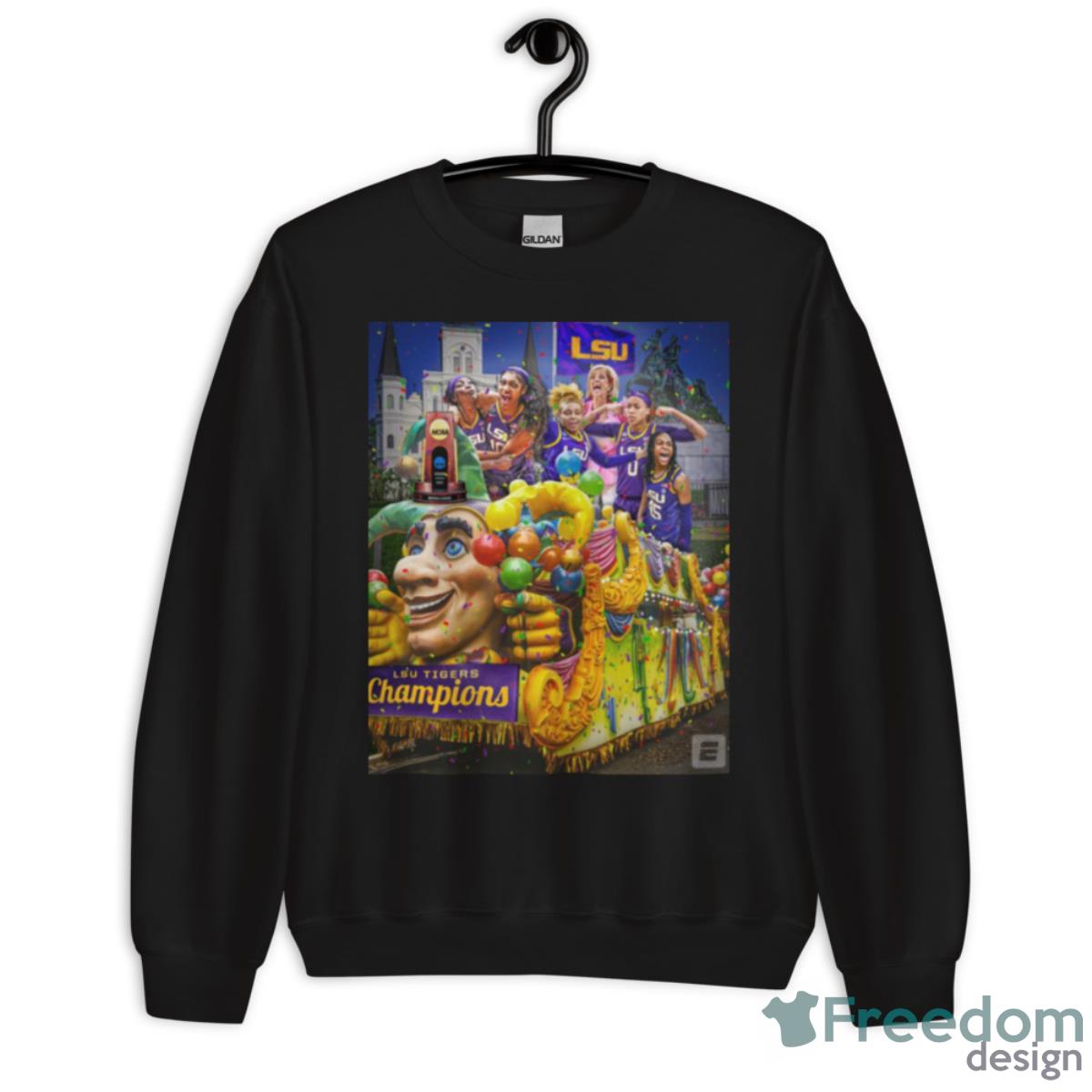 Lsu Tiger 2023 First National Champions Parade In Louisiana Shirt - Unisex Crewneck Sweatshirt