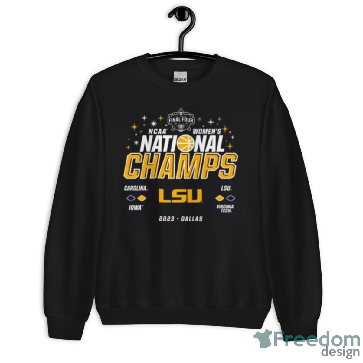 LSU Tigers 2023 NCAA Women’s Basketball National Champions Buzzer Stars Shirt - Unisex Crewneck Sweatshirt