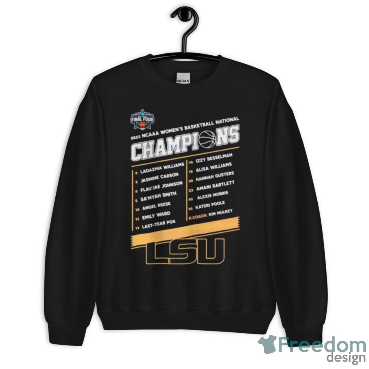 Lsu Tigers 2023 Ncaa Women’s Basketball National Champions Shirt - Unisex Crewneck Sweatshirt