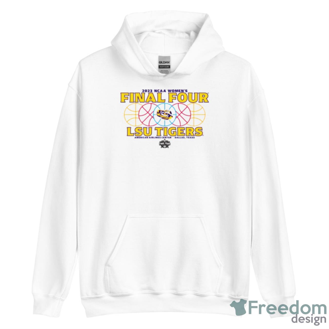 LSU Tigers 2023 NCAA Women’s Basketball Tournament March Madness Final Four Gear Shirt - Unisex Heavy Blend Hooded Sweatshirt