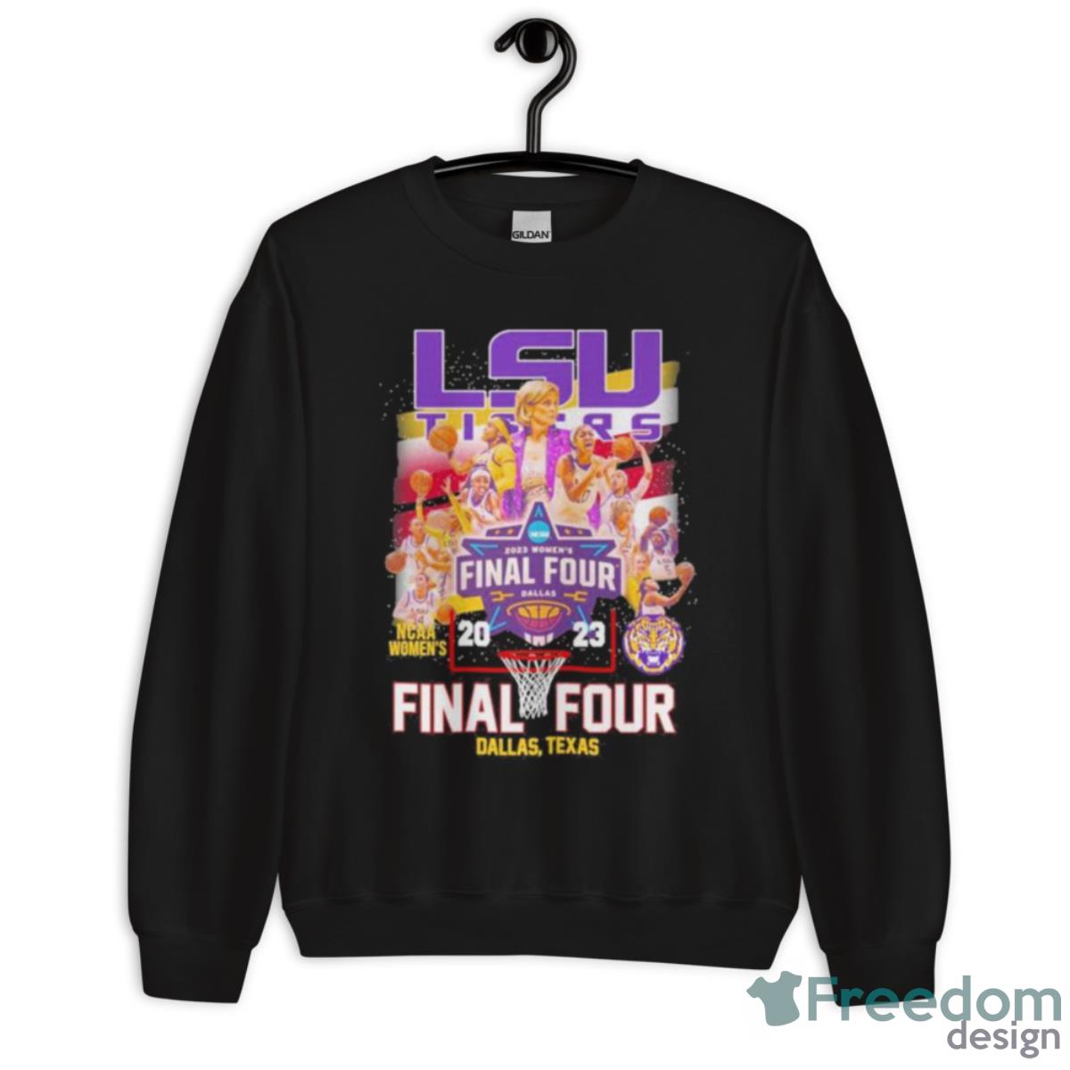 LSU TIgers 2023 NCAA Women’s Final Four Dallas Team Signatures Shirt - Unisex Crewneck Sweatshirt