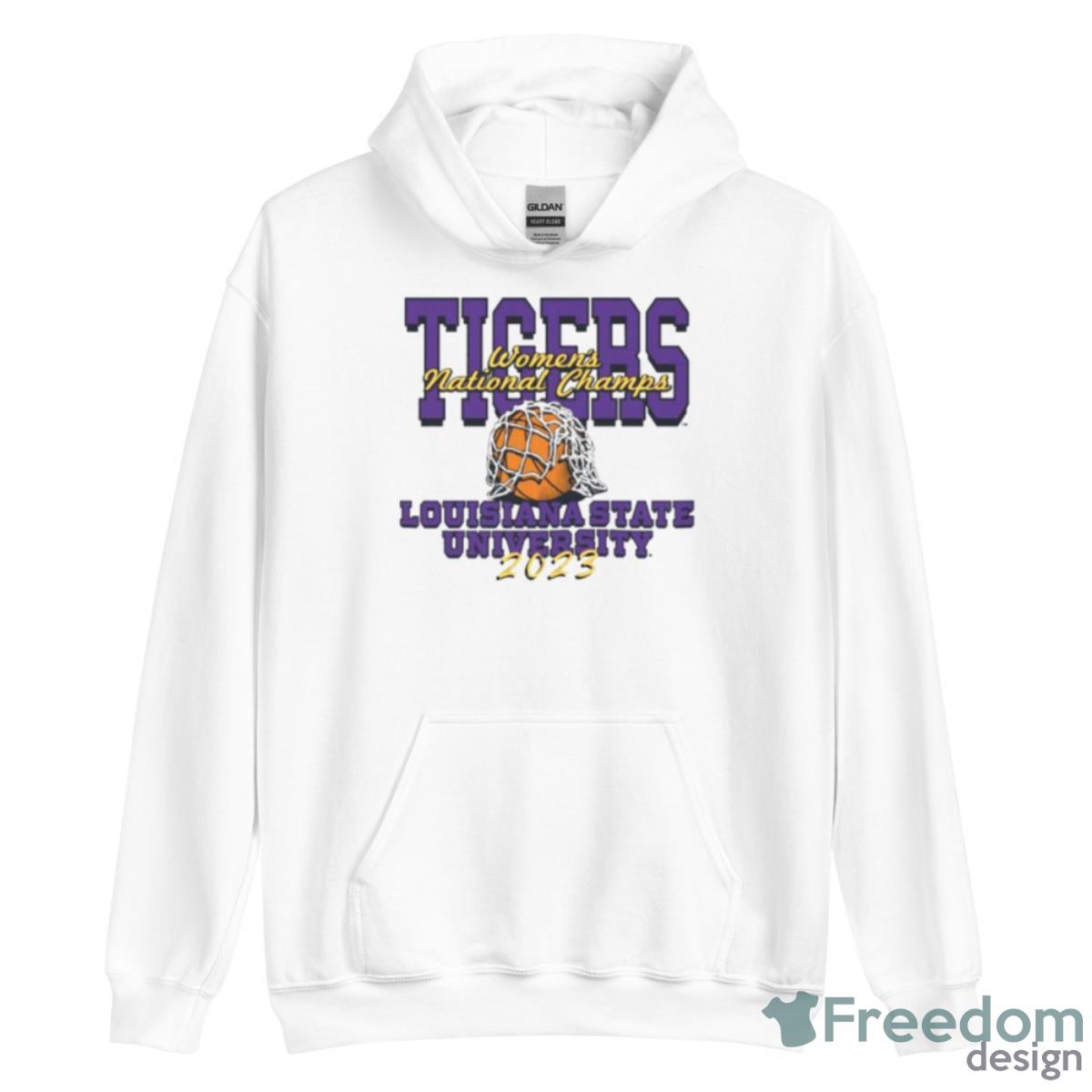 LSU Tigers 2023 Women’s Basketball Champs Cut The Net Shirt - Unisex Heavy Blend Hooded Sweatshirt