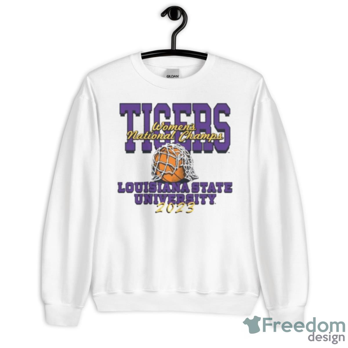 LSU Tigers 2023 Women’s Basketball Champs Cut The Net Shirt - Unisex Heavy Blend Crewneck Sweatshirt