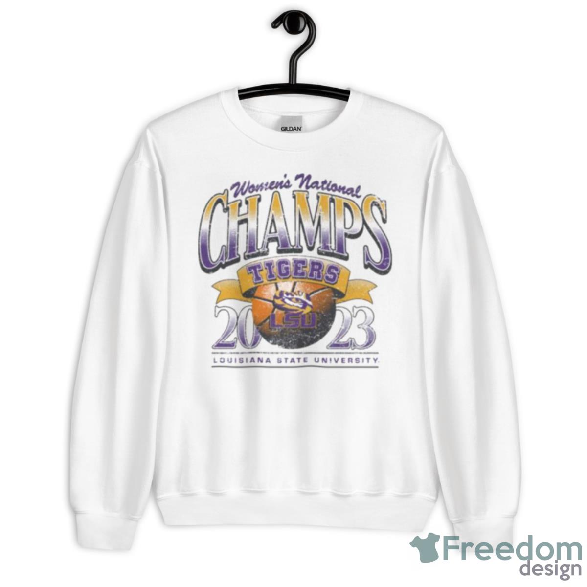 LSU Tigers 2023 Women’s Basketball National Champs Vintage Shirt - Unisex Heavy Blend Crewneck Sweatshirt