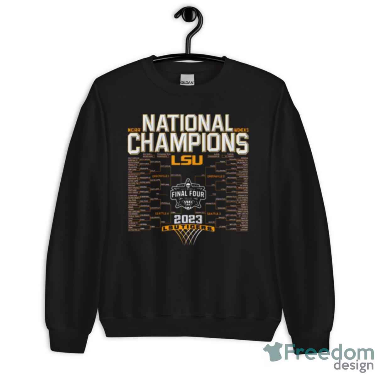 LSU Tigers Blue 84 2023 NCAA Women’s Basketball National Champions BrackeShirt - Unisex Crewneck Sweatshirt