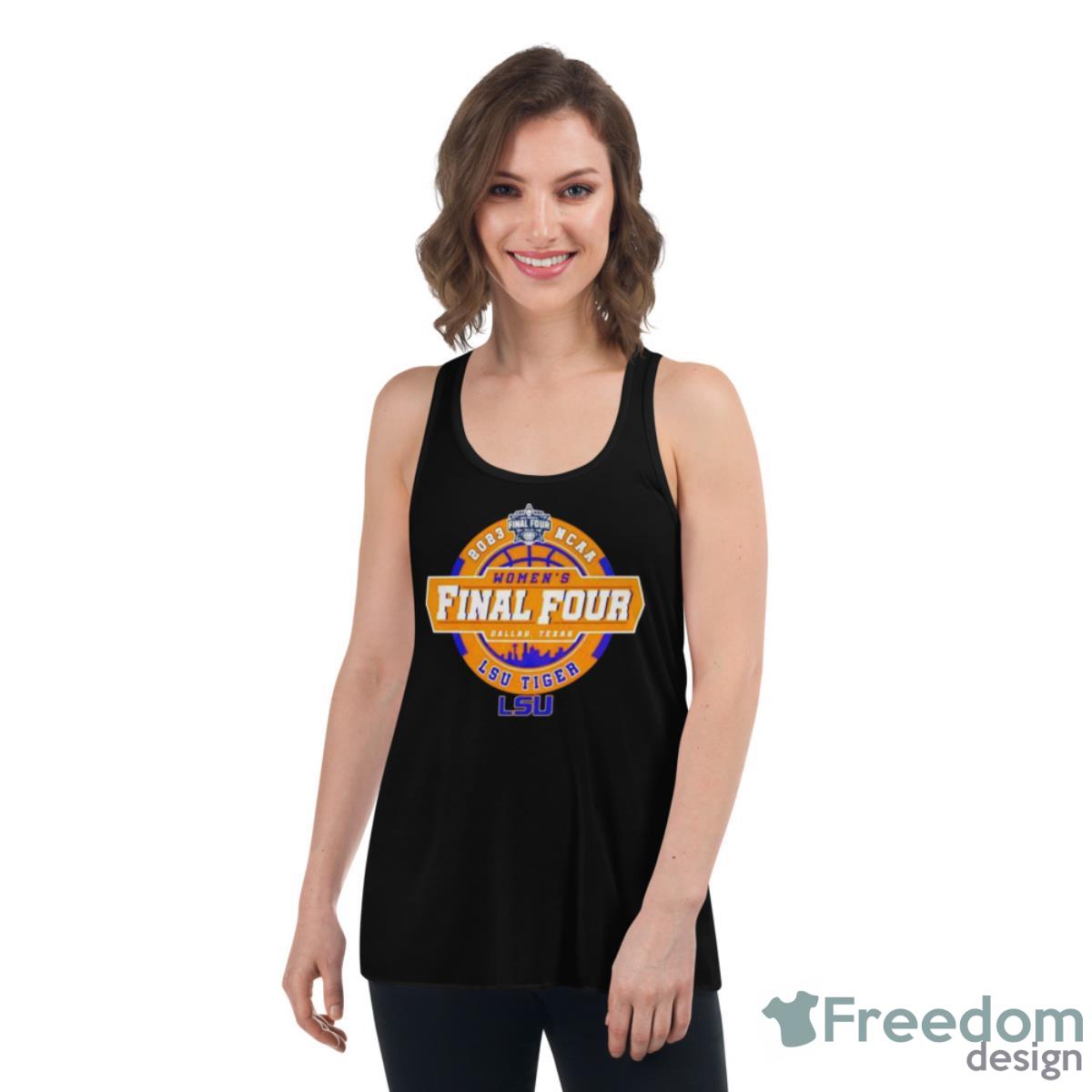 LSU Tigers NCAA Women’s Final Four Dallas Texas 2023 Shirt - Womens Flowy Racerback Tank LSU Tigers NCAA Women’s Final Four Dallas Texas 2023 Shirt - Womens Flowy Racerback Tank