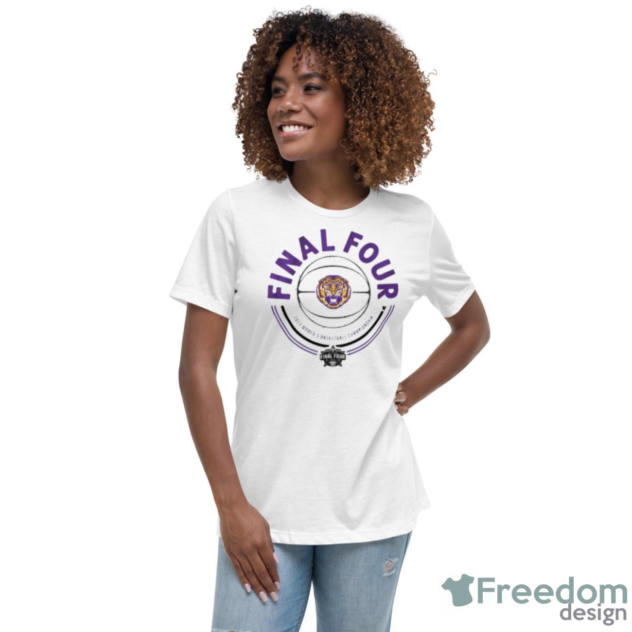 LSU Tigers Women’s Final Four 2023 Basketball Championship Shirt - Womens Relaxed Short Sleeve Jersey Tee LSU Tigers Women’s Final Four 2023 Basketball Championship Shirt - Womens Relaxed Short Sleeve Jersey Tee