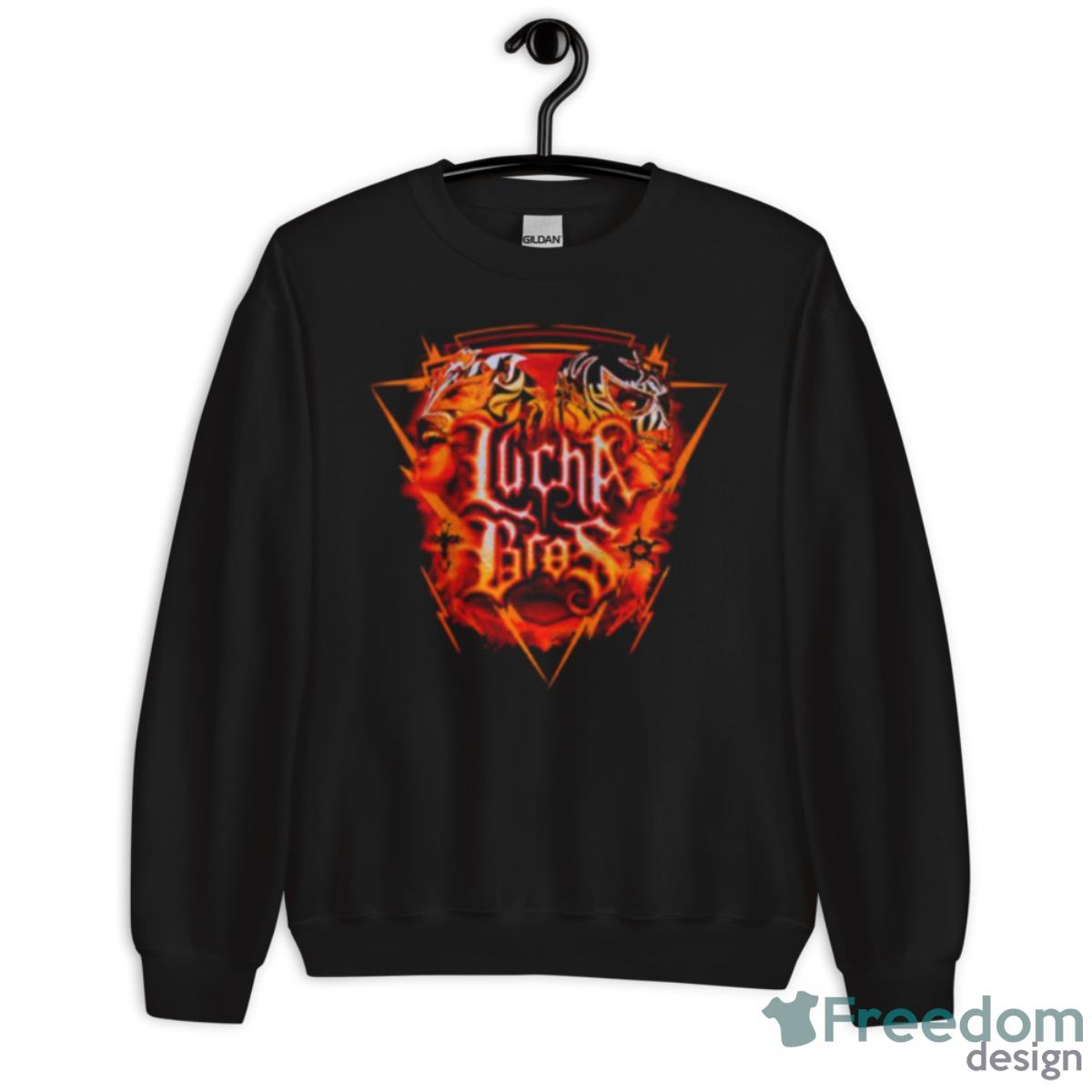 Lucha Bros Fire Shirt - Unisex Crewneck Sweatshirt