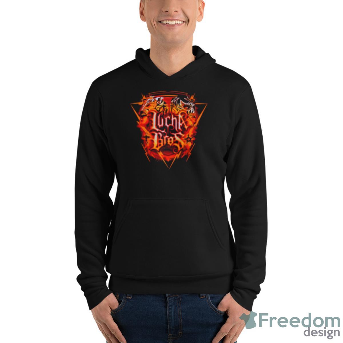 Lucha Bros Fire Shirt - Unisex Fleece Pullover Hoodie Lucha Bros Fire Shirt - Unisex Fleece Pullover Hoodie