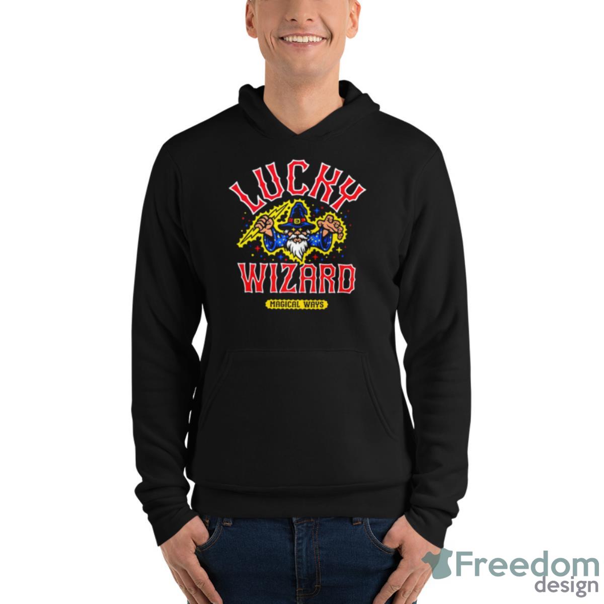 Lucky Wizard Magical Ways Shirt - Unisex Fleece Pullover Hoodie Lucky Wizard Magical Ways Shirt - Unisex Fleece Pullover Hoodie