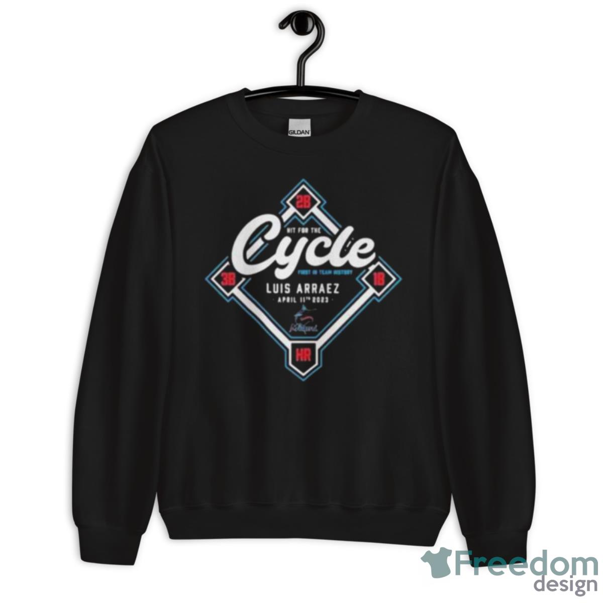 Luis Arraez Miami Marlins Hit For The Cycle Shirt - Unisex Crewneck Sweatshirt