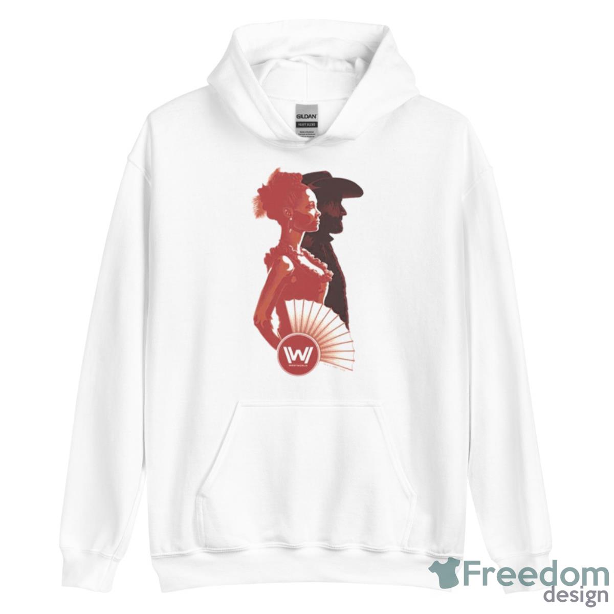 Maeve & Hector Stencil Portrait Westworld Shirt - Unisex Heavy Blend Hooded Sweatshirt Maeve & Hector Stencil Portrait Westworld Shirt - Unisex Heavy Blend Hooded Sweatshirt