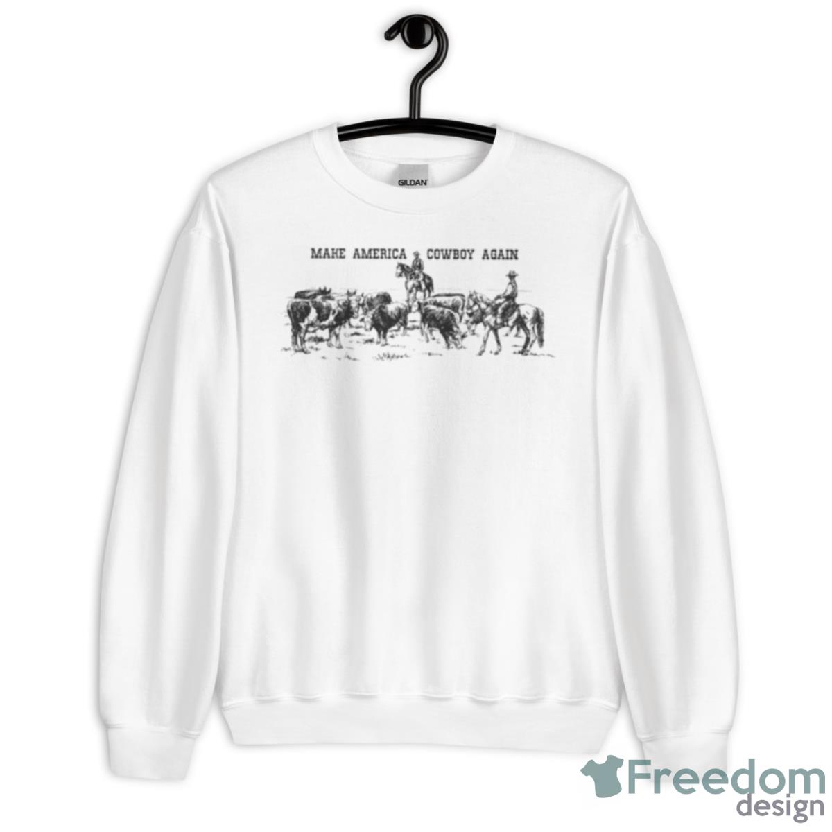 Make America Cowboy Again Western Shirt - Unisex Heavy Blend Crewneck Sweatshirt