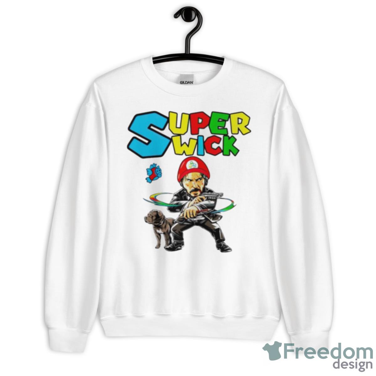 Mario Super Wick John Wick Shirt - Unisex Heavy Blend Crewneck Sweatshirt