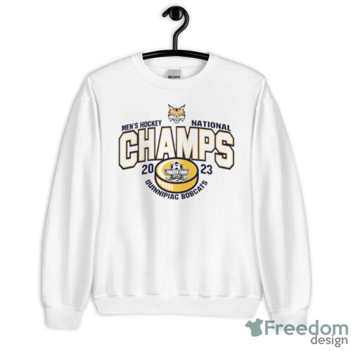 Men’s Quinnipiac Bobcats 2023 Hockey National Champions Shirt - Unisex Heavy Blend Crewneck Sweatshirt