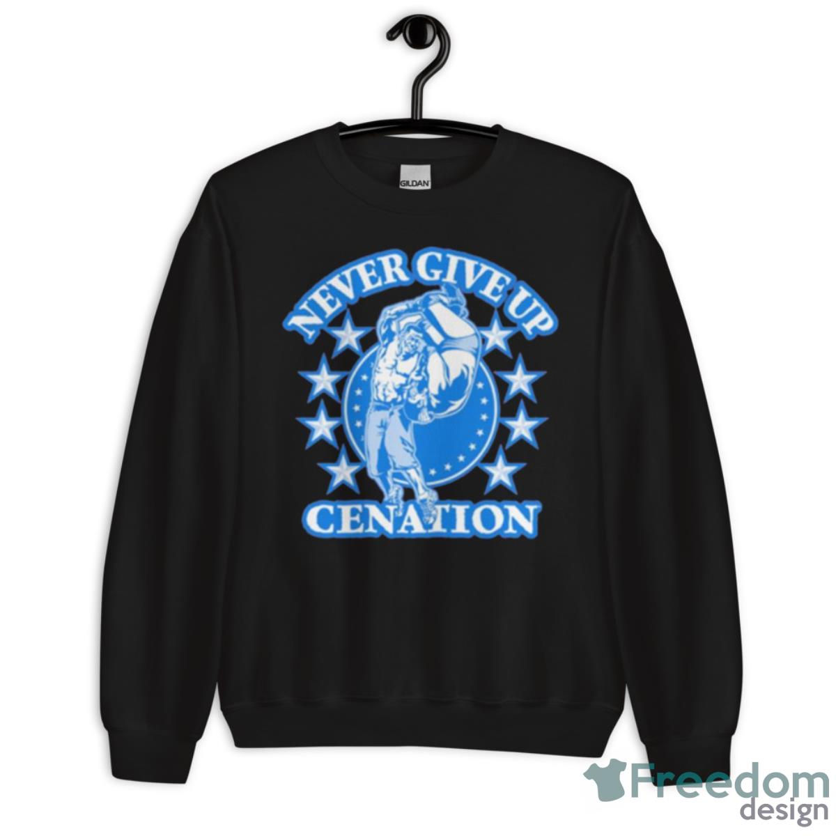 Men’s Red John Cena Never Give Up Cenation Shirt image Men’s Red John Cena Never Give Up Cenation Shirt - Unisex Crewneck Sweatshirt
