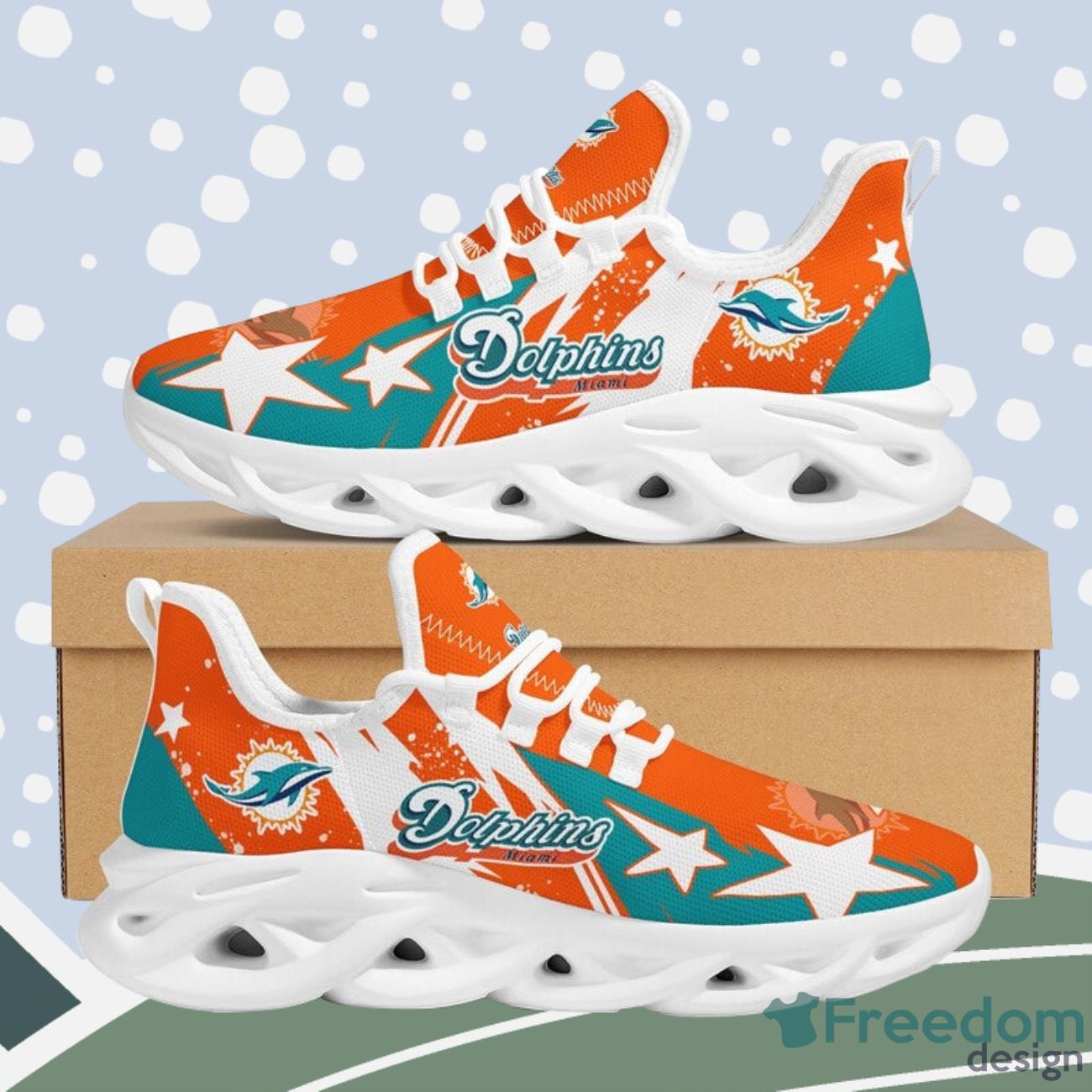 Miami Dolphins Max Soul Sneakers Running Shoes NFL Gifts Product Photo 1