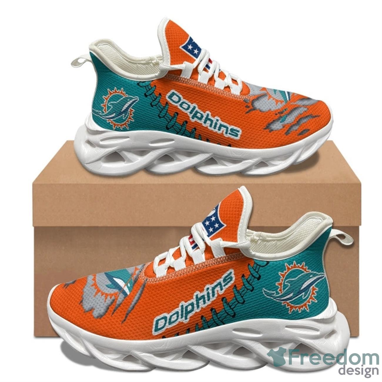 Miami Dolphins NFL Max Soul Sneakers Running Shoes Product Photo 2