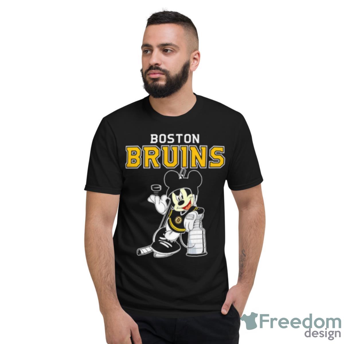 Mickey Boston Bruins With The Stanley Cup Hockey NHL Shirt - Short Sleeve T-Shirt