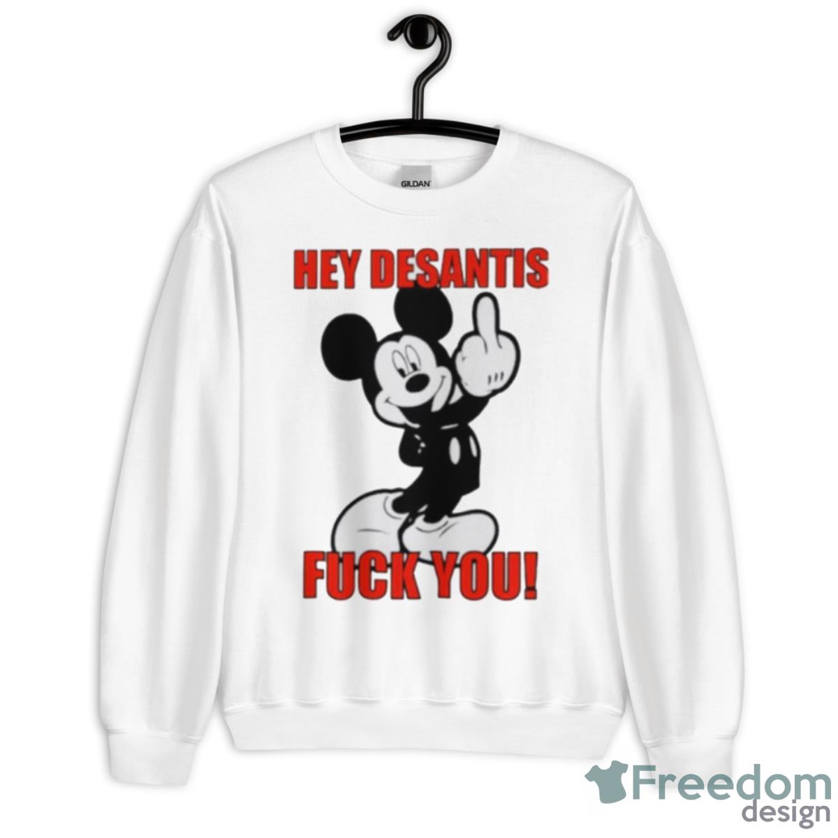 Mickey Mouse Hey Desantis Fuck You Shirt - Unisex Heavy Blend Crewneck Sweatshirt