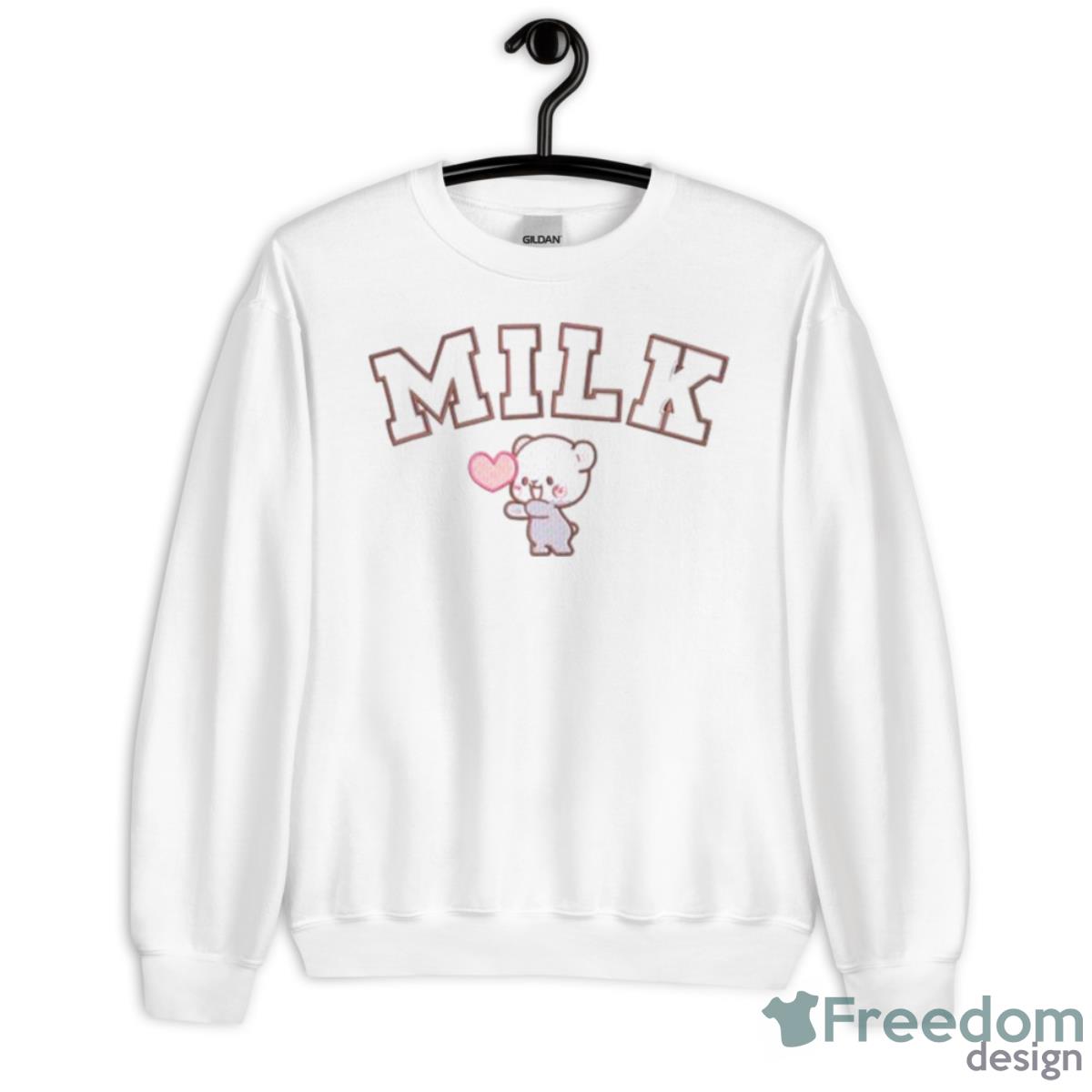 Milk Nike Embroidery Shirt - Unisex Heavy Blend Crewneck Sweatshirt