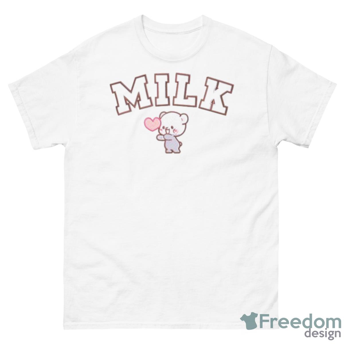 Milk Nike Embroidery Shirt - 500 Men’s Classic Tee Gildan