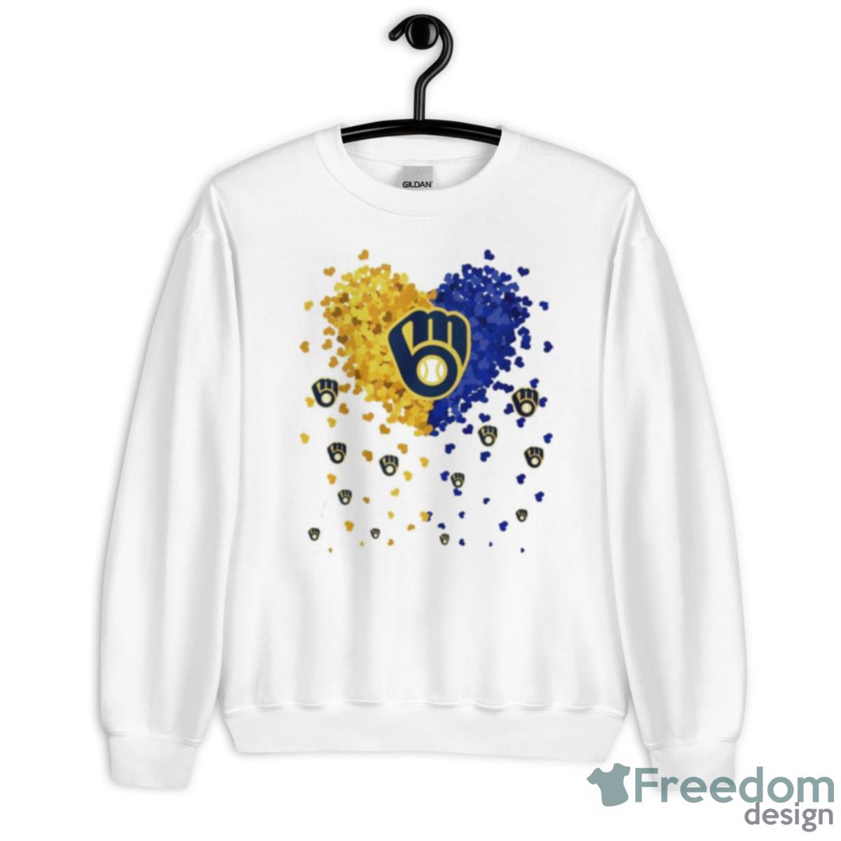 Milwaukee Brewers Heart Love Shirt - Unisex Heavy Blend Crewneck Sweatshirt
