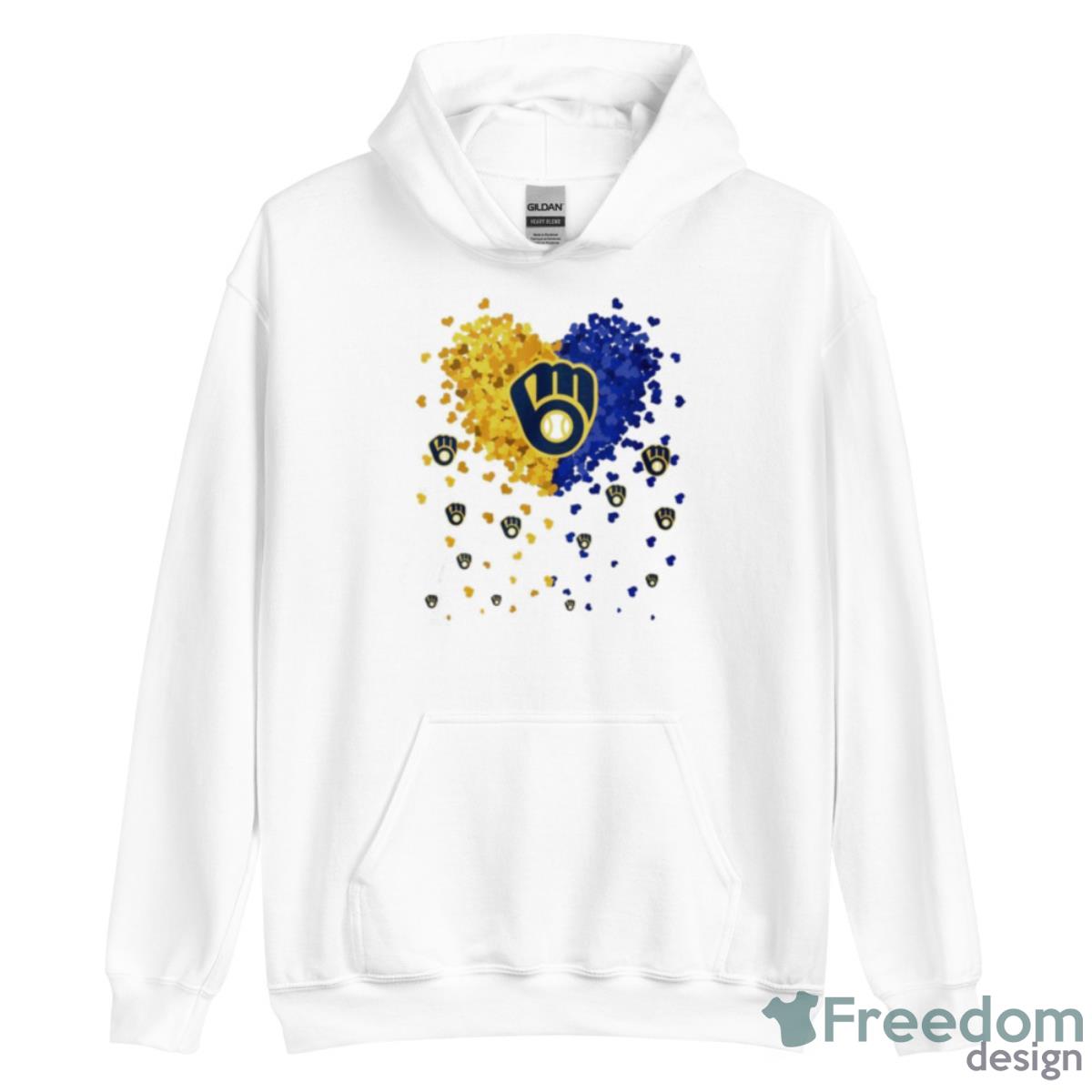 Milwaukee Brewers Heart Love Shirt - Unisex Heavy Blend Hooded Sweatshirt Milwaukee Brewers Heart Love Shirt - Unisex Heavy Blend Hooded Sweatshirt