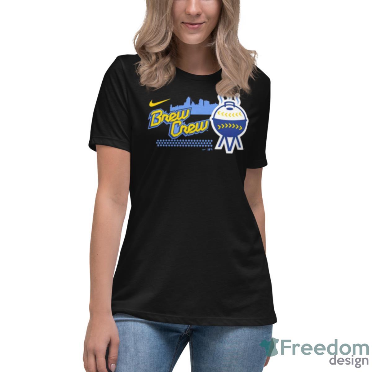 Milwaukee Brewers Nike City Connect Graphic Shirt - Womens Relaxed Short Sleeve Jersey Tee Milwaukee Brewers Nike City Connect Graphic Shirt - Womens Relaxed Short Sleeve Jersey Tee