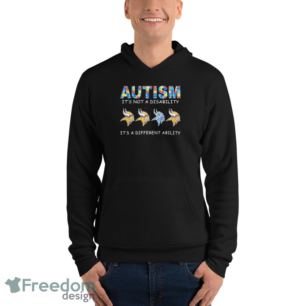 Minnesota Vikings Autism It's not a disability it's a different ability minnesota  vikings T shirts vintage - Freedomdesign