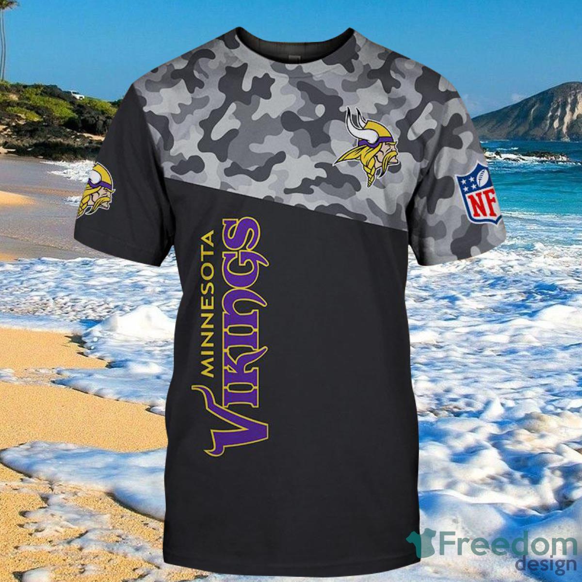 Minnesota Vikings Tee Shirts 3D Hand Skull For Men And Women - Freedomdesign