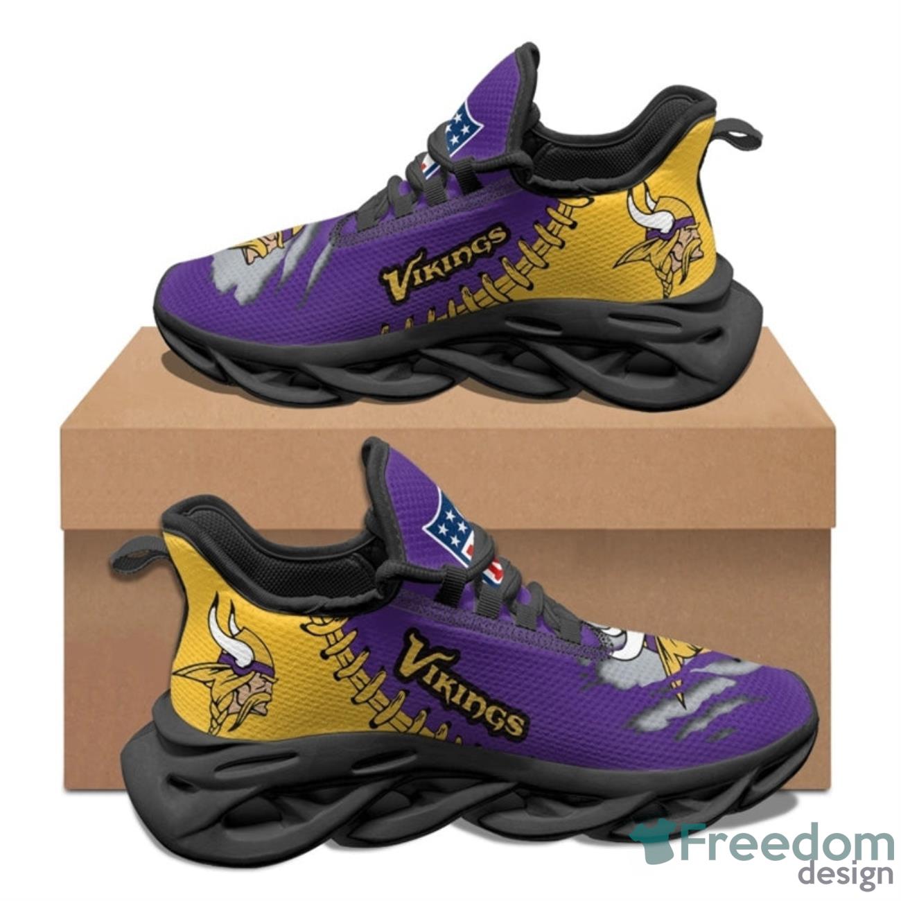 Minnesota Vikings NFL Max Soul Sneakers Running Shoes Product Photo 1